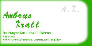 ambrus krall business card